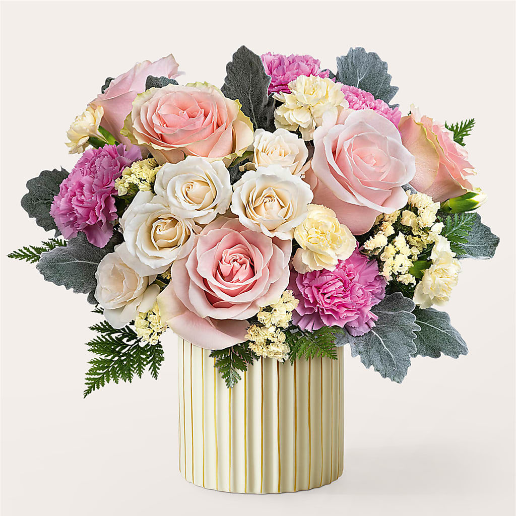 Blissful Moments Bouquet with Ivory Vase – North Shore Florist, North Vancouver BC