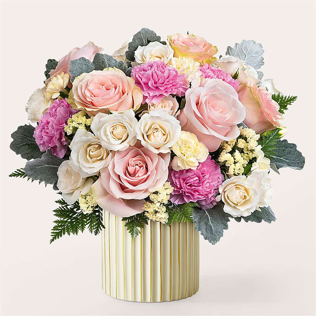 Blissful Moments Bouquet with Ivory Vase – North Shore Florist, North Vancouver BC