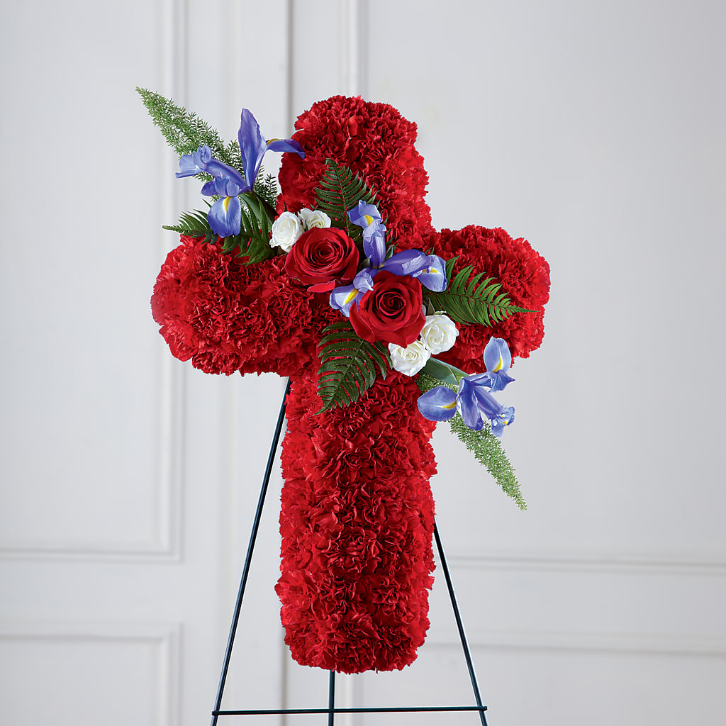 Faithful Hero Floral Cross – North Shore Florist, North Vancouver BC
