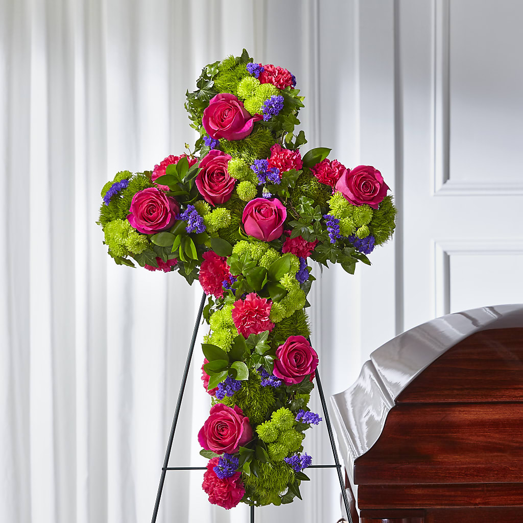 Tribute Rose Floral Cross – North Shore Florist, North Vancouver BC