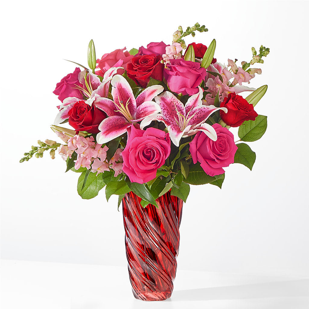 Always You Bouquet with Luxe Swirl Vase – North Shore Florist, North Vancouver BC