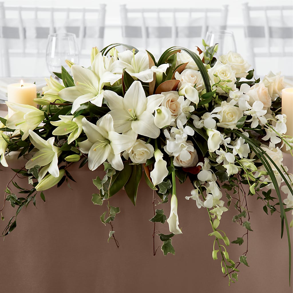 White Linen Arrangement – North Shore Florist, North Vancouver BC