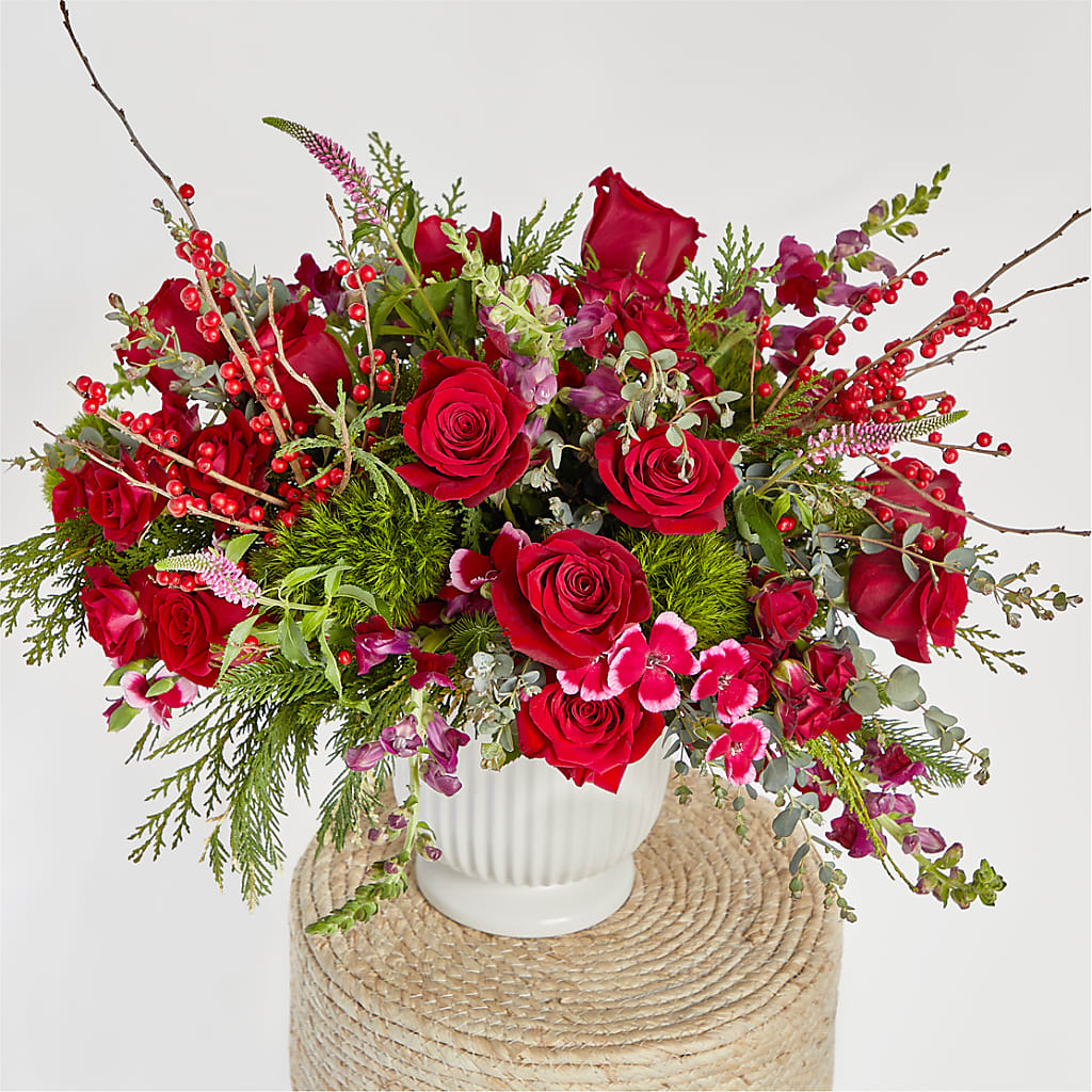 Big Red Bow Bouquet –  North Shore Florist, North Vancouver BC