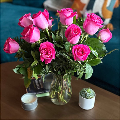 Long Stem Pink Rose Bouquet –  North Shore Florist, North Vancouver BC