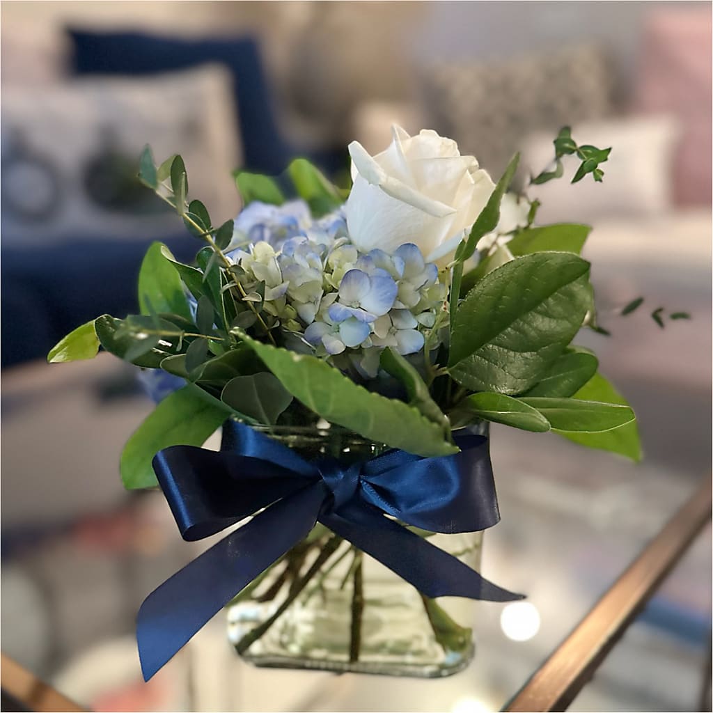 Sky Blue Delight Bouquet –  North Shore Florist, North Vancouver BC