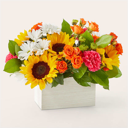 Sun-drenched Blooms Box Bouquet –  North Shore Florist, North Vancouver BC