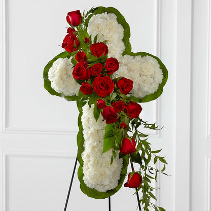 Floral Cross Easel –  North Shore Florist, North Vancouver BC