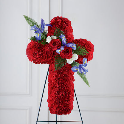 Faithful Hero Floral Cross –  North Shore Florist, North Vancouver BC