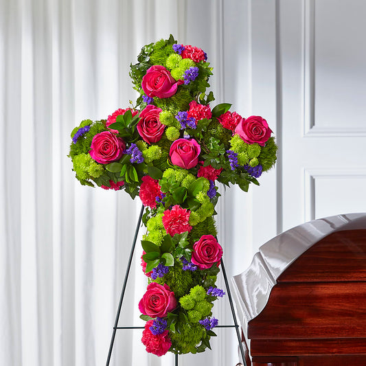Tribute Rose Floral Cross –  North Shore Florist, North Vancouver BC