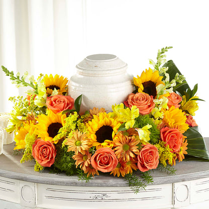 Faithful Sunflower Cremation Adornment –  North Shore Florist, North Vancouver BC