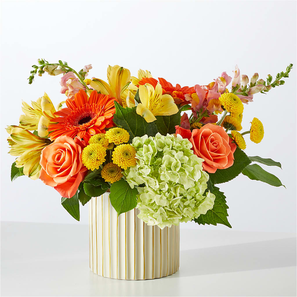 Autumn Sunshine Bouquet with Ivory Vase –  North Shore Florist, North Vancouver BC