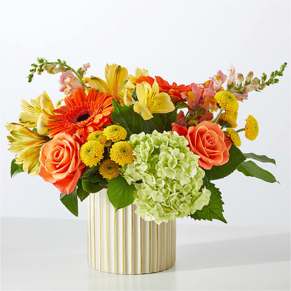 Autumn Sunshine Bouquet with Ivory Vase –  North Shore Florist, North Vancouver BC