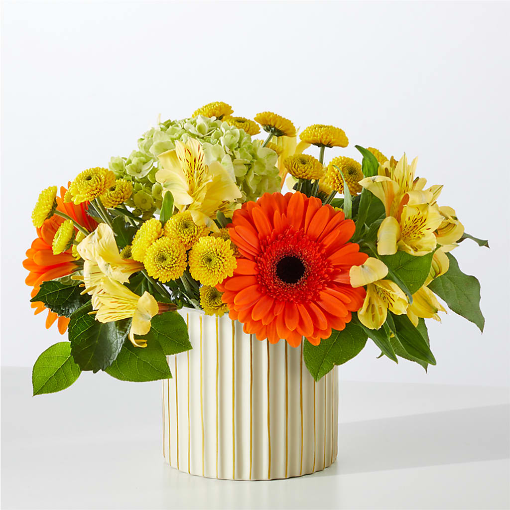 Autumn Sunshine Bouquet with Ivory Vase –  North Shore Florist, North Vancouver BC
