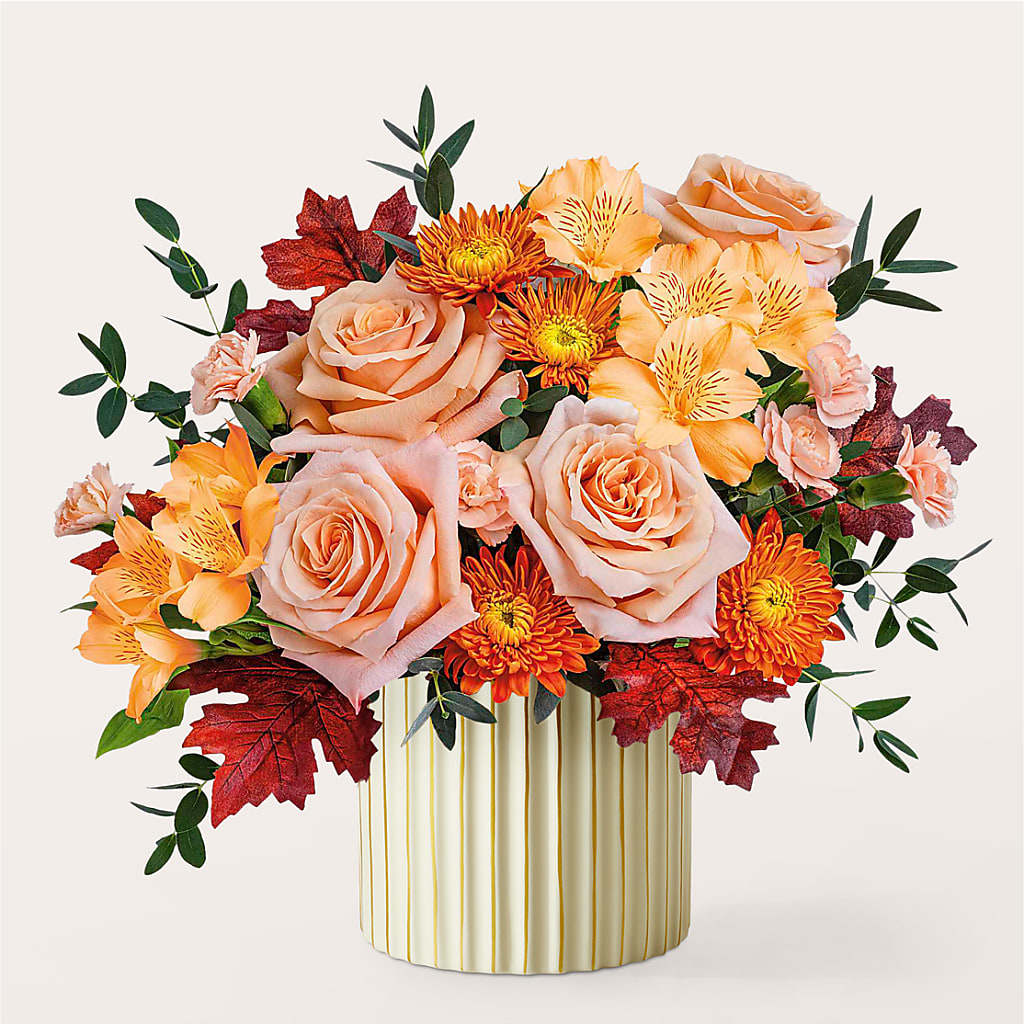Spiced Latte Bouquet with Ivory Vase –  North Shore Florist, North Vancouver BC