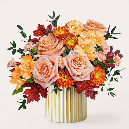Spiced Latte Bouquet with Ivory Vase –  North Shore Florist, North Vancouver BC