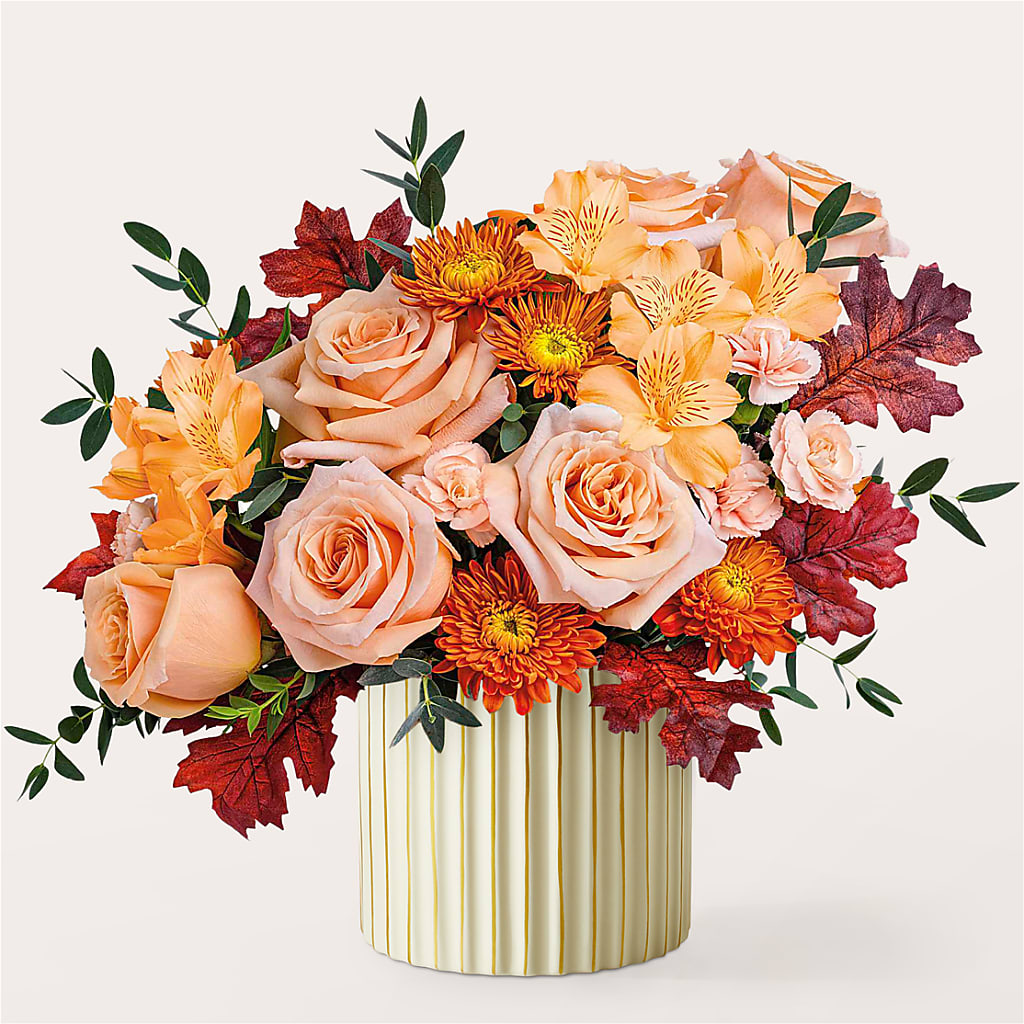 Spiced Latte Bouquet with Ivory Vase –  North Shore Florist, North Vancouver BC