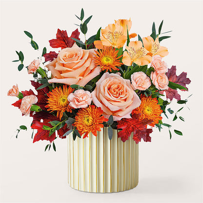 Spiced Latte Bouquet with Ivory Vase –  North Shore Florist, North Vancouver BC