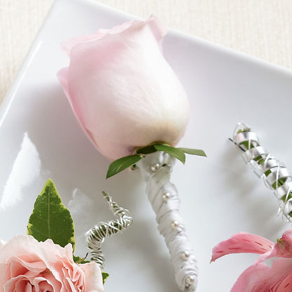 Pink Rose Boutonniere –  North Shore Florist, North Vancouver BC