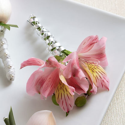 Pink Peruvian Lily Boutonniere –  North Shore Florist, North Vancouver BC