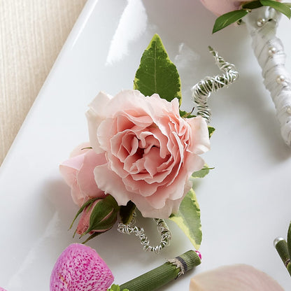 Pink Spray Rose Boutonniere –  North Shore Florist, North Vancouver BC