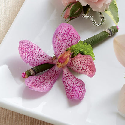 Pink Mokara Boutonniere –  North Shore Florist, North Vancouver BC