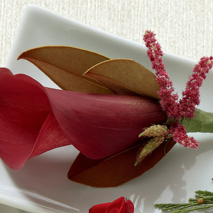 Red Calla Boutonniere –  North Shore Florist, North Vancouver BC