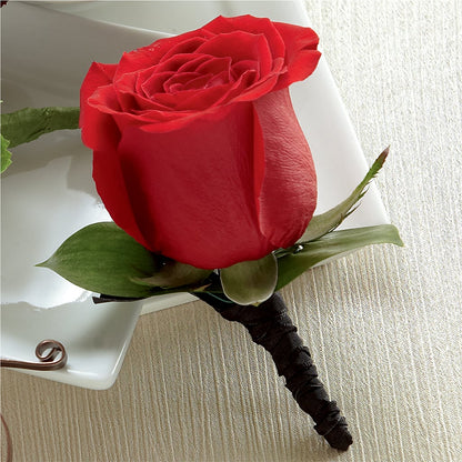 Red Rose Boutonniere –  North Shore Florist, North Vancouver BC