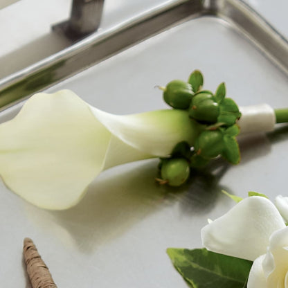 White Calla Boutonniere –  North Shore Florist, North Vancouver BC