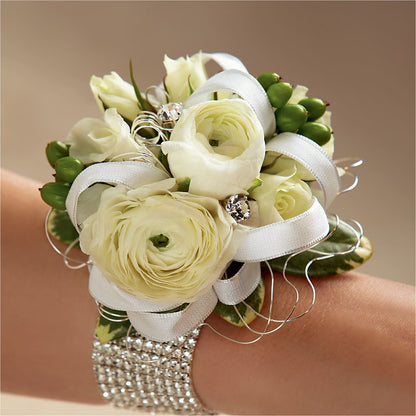 White Wedding Corsage –  North Shore Florist, North Vancouver BC